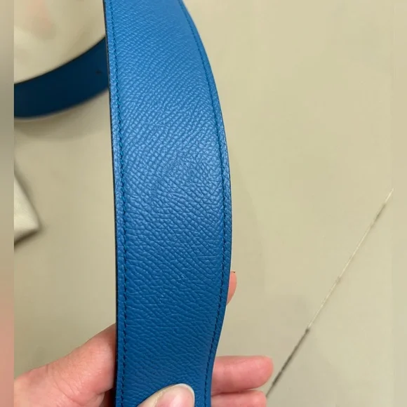 100% Authentic HERMES Ithaque belt buckle & Reversible leather strap 90cm - Picture 14 of 15